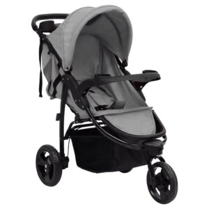 Stroller Light Gray and Black Steel