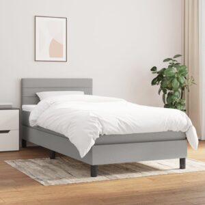 Boxspringbett mit Matratze Dunkelgrau 140x200 cm Stoff