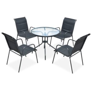 Garten-Essgruppe Stahl Schwarz